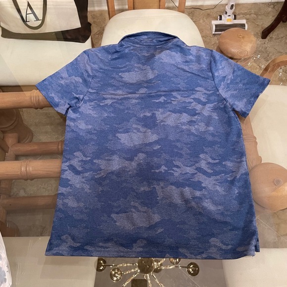 All in Motion Golf Polo Shirt Mens Large Blue Camo Moisture Wicking Athletic - Picture 3 of 5